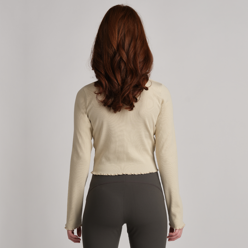 HER ORGANIC COTTON + KAPOK RIBBED CROPPED TOP